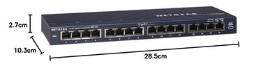 Netgear GS116GE Switch 16 Port Gigabit Ethernet LAN Switch (Plug-and-Play Netzwerk Switch, lüfterlos, robustes Metallgehäuse, ProSAFE Lifetime-Garantie)