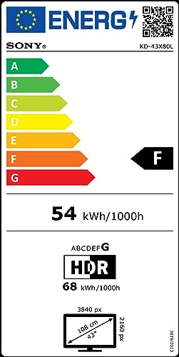 Sony BRAVIA, KD-55X80L, 55 Zoll Fernseher, LED, 4K HDR, Google TV, Smart TV, Works with Alexa, BRAVIA CORE, TRILUMINOS PRO, HDMI 2.1, Gaming-Menü mit ALLM