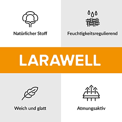 LARAWELL Bettwäsche 135x200 Baumwolle Ganzjahres Bettwäsche-Sets rot grau gestreift Premium