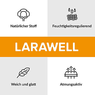LARAWELL Bettwäsche 135x200 Baumwolle Ganzjahres Bettwäsche-Sets rot grau gestreift Premium