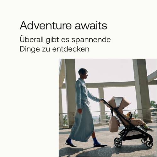 Bugaboo Butterfly ultrakompakter Reise-Kinderwagen, klein & leicht, einhändig faltbar und einfach zu lenken, ergonomischer City-Kinderwagen für Babys ab 6 Monaten, mit viel Stauraum, Desert Taupe