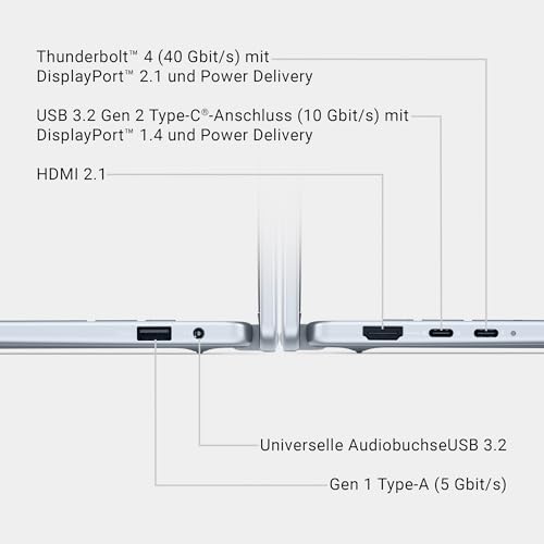 Dell 16 Plus 2-in-1 Laptop Copilot+ PC db06250 – 16" FHD+ Touch Display, Intel Core Ultra 7 Series 2, 16GB RAM, 512GB SSD, Intel Arc Grafik, Windows 11 Home, Beleuchtete Tastatur QWERTZ – Ice Blue