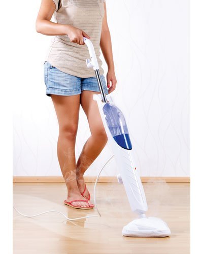 Sichler Haushaltsgeräte Dampfbesen: Kompakter Dampfreiniger mit 1.500 Watt, für Hart- und Teppichböden (Dampfwischer, Dampfreinger, Dampfsauger)