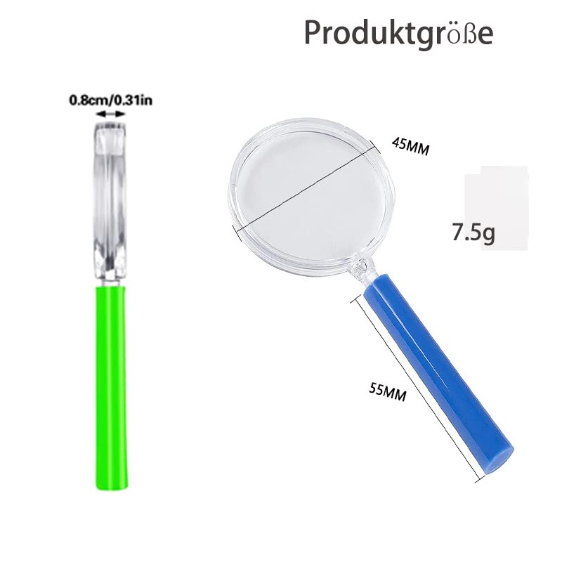 24 Stück Lupen Kinder Mini Lupe Kindergeburtstag Detektive Lupe Kinder Handlupefür Kinder aus Kunststoff Acryl Party, Kindergeburtstag Geschenk，Mini Kunststoff Handlupe für Kinder