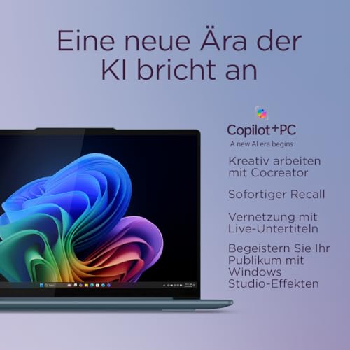 Lenovo Yoga Slim 7 Laptop | Copilot+ PC | 14" 2.8K WUXGA OLED Display | AMD Ryzen AI 5 340 | 16GB RAM | 512GB SSD | AMD Radeon Grafik | Win11 | QWERTZ | Tidal Teal | 3 Monate Premium Care