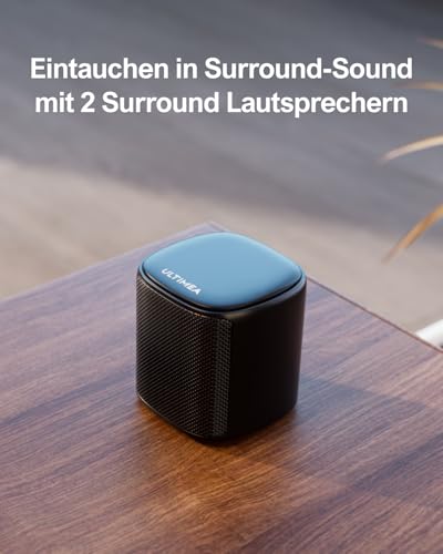 ULTIMEA 5.1 Surround Sound System, Soundbar für TV Geräte mit App Steuerung, Soundbar mit Subwoofer, 2 Surround Lautsprechern, Heimkino Soundsystem mit verstellbarem Bass, Bluetooth 5.3, Aura A30
