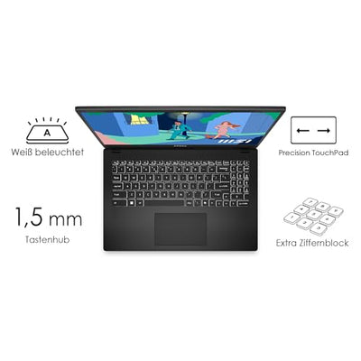 MSI Modern 15 Lifestyle & Business Laptop, 15,6 Zoll Full HD Display, AMD Ryzen 5 7430U Prozessor, 16 GB DDR4 RAM, 512GB SSD, AMD Radeon Graphics, Windows 11 Home, Schwarz, B7M-463