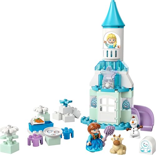 LEGO DUPLO │ Disney Annas und Elsas Party im Eispalast - Frozen Spielzeug mit ELSA Figur, Lichtstein & Zubehör - Kleinkinder Motorikspielzeug ab 2 Jahren - Minifiguren für Mädchen und Jungen - 10455