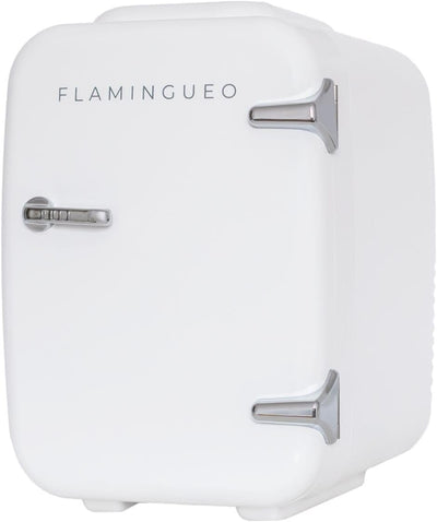 Flamingueo Mini Kühlschrank - Kühlschrank Klein 4L, 12V/220V, Mini Fridge, Skincare, Funktion Kühlen und Heizen, Tischkühlschrank, Kosmetik Kühlschrank