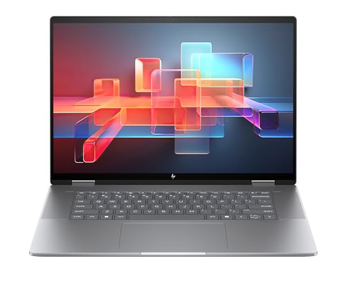 HP Envy x360 2-in1 Convertible Laptop PC | AMD Ryzen 5 8640HS | KI optimiert | 16” WUXGA Touchscreen | 16GB RAM | 512GB SSD | AMD Radeon-Grafikeinheit | Windows 11 Home | QWERTZ Copilot Key | Silber