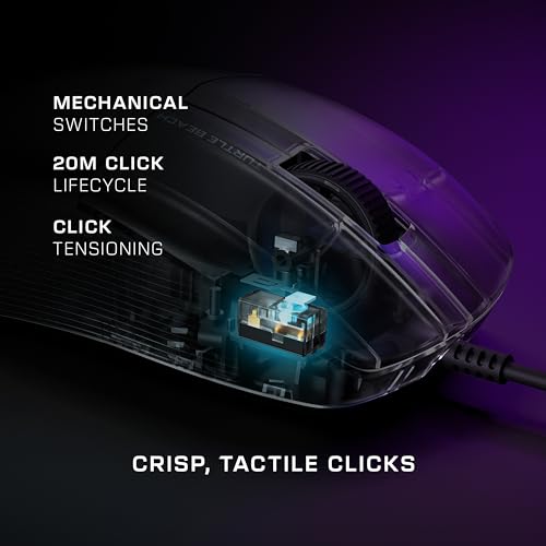 Turtle Beach Pure SEL – Ultraleichte, ergonomische RGB-Gaming-Maus, optischer 8K DPI-Sensor, mechanische Schalter, PTFE-Gleitelemente, RGB-Beleuchtung - Schwarz