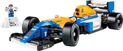 LEGO Icons Williams Racing FW14B mit Nigel Mansell - F1 Modellauto Set mit Rennfahrer Minifigur zum Sammeln - Schreibtischdeko mit Ständer - Geschenk für Erwachsene & Jugendliche Motorsportfans 10353