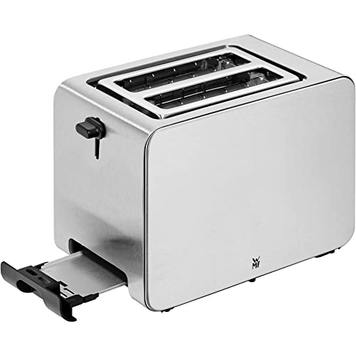 WMF Stelio Toaster 2 Scheiben Edelstahl, Doppelschlitz Toaster mit Brötchenaufsatz, Bagel-Funktion, 7 Bräunungsstufen, 900 W, Toaster edelstahl matt