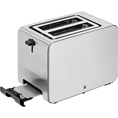 WMF Stelio Toaster 2 Scheiben Edelstahl, Doppelschlitz Toaster mit Brötchenaufsatz, Bagel-Funktion, 7 Bräunungsstufen, 900 W, Toaster edelstahl matt