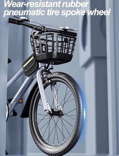 LSQXSS Mountainbike für Jugendliche, Fahrrad mit Einer Geschwindigkeit, Vorder- und Hinterradbremsen, Stadtrad, höhenverstellbarer Sattel, Komfortables Cruiser-Bike mit Gepäckträger hinten