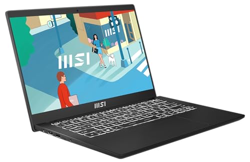 MSI Modern 14 Business Laptop, 35,7 cm (14,0") FHD, Intel Core i5 1235U, 16 GB DDR4 RAM, 512 GB SSD, Intel® Iris® Xᵉ Grafik, Windows 11 Home, QWERTZ Tastatur, schwarz, C12MO-1206