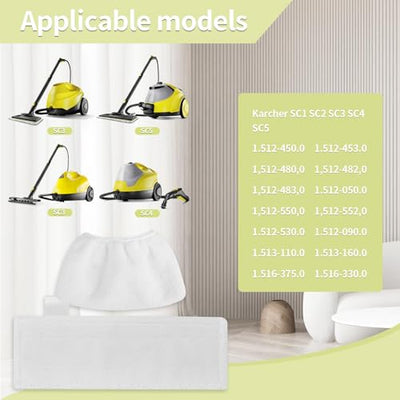 Awinker 8 Stück Mikrofaser-Überzugsset für Kärcher Dampfreiniger EasyFix SC3 SC5 SC4 SC2 4 Bodendüse 4 Handdüse Tuchset Zubehör