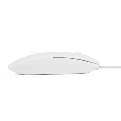 Annadue Kabelgebundenes Tastatur- und Mausset Tragbare Ultradünne USB-Plug-and-Play-Tastatur Optische Maus Mäuse-Kombination mit 1, Langlebigem Kabel für PC-Laptop (Weiss)