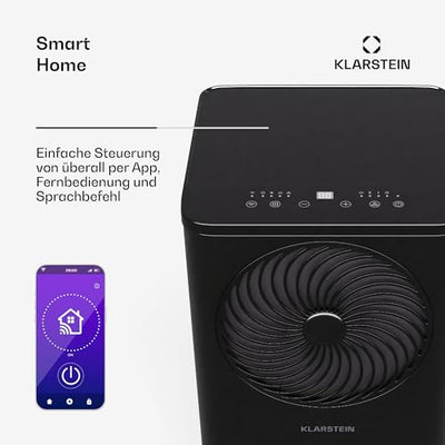 Klarstein Mobile Klimaanlage mit Abluftschlauch, 7000 BTU - praktischer Luftentfeuchter, Ventilator & Kühler in einem, inklusive Kit - ideal für Räume bis 25 qm