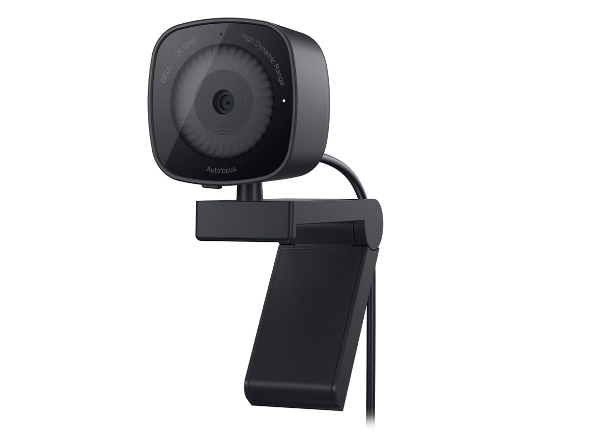 Dell Webcam WB3023-2K QHD/FHD/HD Auflösung, Sony Sensor, f2.0 Blende, Gesichtserkennung, Mikrofon mit Rauschunterdrückung, 2X HD Zoom, USB-A, Microsoft Teams/Zoom Zertifiziert - Schwarz