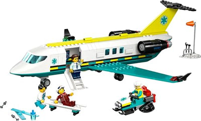 LEGO City Notfallrettungsflugzeug – Set mit Flieger, Schneemobil und 4 Mini-Figuren: Rettungssanitäter, Pilot, Arzt und Skifahrer – tolles Geschenk für Kinder ab 6 Jahren – 60465
