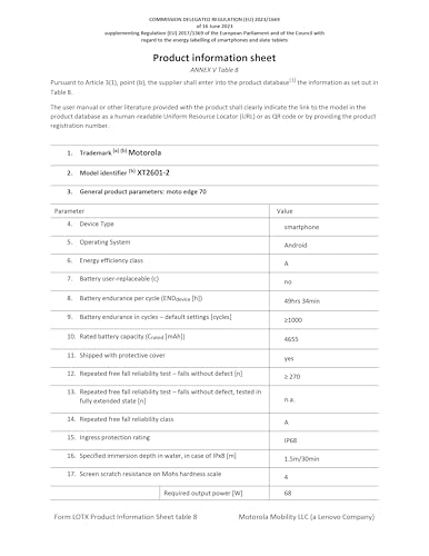 Motorola Edge 70 Smartphone (Robustes 6,67"-pOLED-Display mit Gorilla Glass 7i, 50-MP-Kamera, 12-512 GB, Wasser- und hitzebeständig, 68W-TurboPower-Aufladen), Pantone Gadget Gray, inkl. Magnetcover