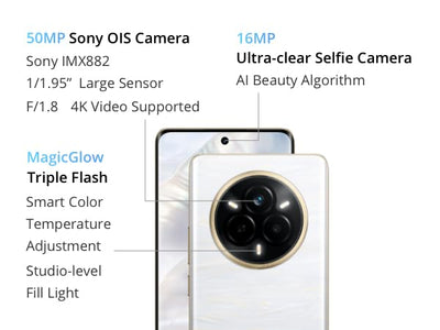 realme 14 Pro Smartphone 5g, 12 + 512GB,White,Sony IMX882 OIS AI Camera,Cold-Sensitive Color-Changing Design,5260 mAh Battery,IP69,120Hz Eye Protection Display,Amazon Exclusive (No Adapter)