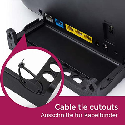MOBILEFOX Wandhalterung passend für Telekom Speedport Smart 4 | 4 Plus Router Wandhalter WLAN Halterung Halter mit Kabelmanagment, dual Band