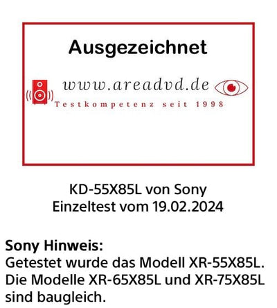 Sony BRAVIA, KD-65X85L, 65 Zoll Fernseher, Full Array LED, 4K HDR 120Hz, Google TV, Smart TV, Works with Alexa, BRAVIA CORE, TRILUMINOS PRO, HDMI 2.1, Gaming-Menü mit ALLM + VRR