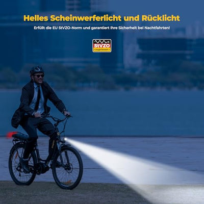 Eleglide C2 27,5 Zoll City E-Bike mit 70N.M Mittelmotor und 36V 13Ah Akku Pedelec Cityräder Elektrofahrrad, Max Geschwindigkeit 25km/h Max Reichweite 120km, Erwachsene Herren Damen Ebike