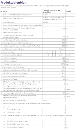 Hisense 85E6NT 214,78cm (85 Zoll) Fernseher, 4K UHD Smart TV, Precision Colour, HDR, Dolby Vision, 60Hz, Triple Tuner DVB-C/S/S2/T/T2, WiFi, HDMI 2.1, Bluetooth, Alexa Built-in, Schwarz, [2024]