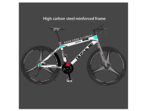 Wmmner Mountainbike, Unisex, Mountainbike, 21/24/27/30 Gang, MTB, Karbonstahl, 66 cm (26 Zoll), 3-Speichen-Räder, Fahrrad, Grün/27-Gang