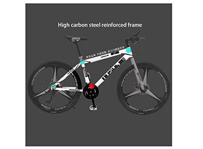 Wmmner Mountainbike, Unisex, Mountainbike, 21/24/27/30 Gang, MTB, Karbonstahl, 66 cm (26 Zoll), 3-Speichen-Räder, Fahrrad, Grün/27-Gang