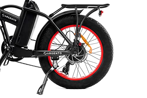 Argento Mini Max GT 250W Motor 615WH Klappbar E-Fahrrad, 20-Zoll Rad Größe, Rot/Schwarz