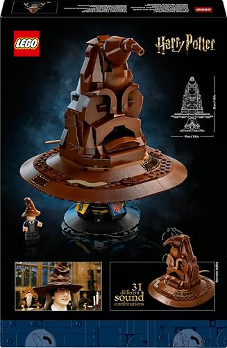 LEGO Harry Potter Der Sprechende Hut, Hogwarts-Modell für Erwachsene, Film-Geschenk für Frauen, Männer, Mama und Papa, mit zufälligen 31 Klangkombinationen, Sortiert Dich in Dein Hogwarts Haus 76429