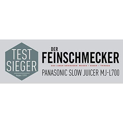 Panasonic Slow Juicer MJ-L700KXE, elektrische Fruchtpresse, Entsaften von ganzen Früchten und Gemüse, 75-mm Öffnung, schlankes Design, sicher und praktisch, Schwarz, Mattschwarz