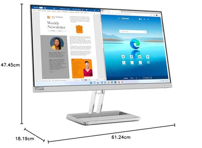 Lenovo L27i-40 | 27" Full HD Monitor | 1920x1080 | 100Hz | 300 nits | 4ms Reaktionszeit | HDMI | VGA | AMD FreeSync | grau