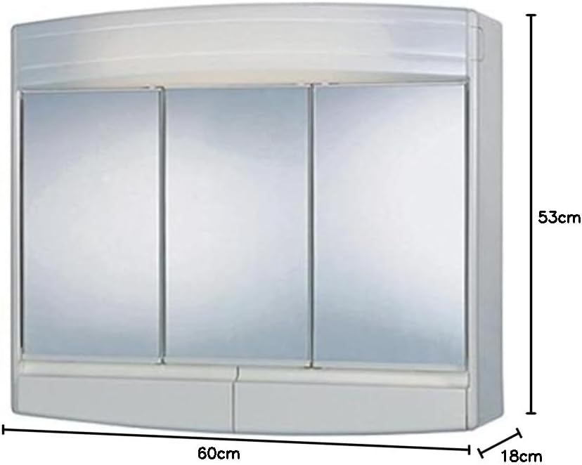 Sieper Spiegelschrank Topas Eco mit LED Beleuchtung 60 cm breit, Kunststoff Spiegelschrank in Weiß inkl. Steckdose