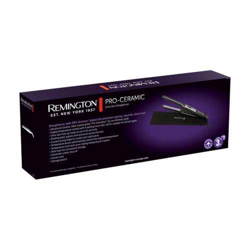 Remington Glätteisen [extra schmale Platten: für kurzes Haar, Pixies, Pony, Bart & kleine Locken] Haarglätter (Ultra-Pro-Keramikbeschichtung, LCD-Display,150-230°C) Bartglätter S5515