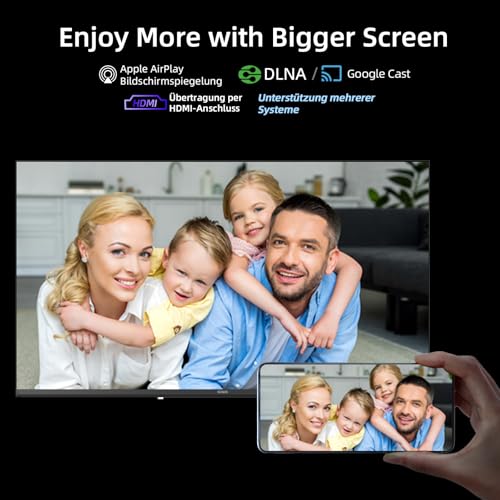 CHIQ L40FT 40 Zoll, Full HD, (100 cm) Smart Fernseher, HDR10, Dolby Audio & DBX-tv, Triple Tuner DVB-C/T2/S2, Integrierter Chromecast, Metall Randlos Design