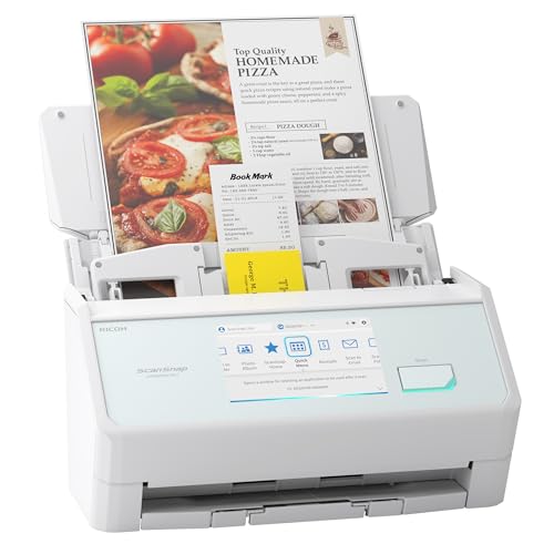ScanSnap iX2500 Weiß – Ultraschneller Duplex-Scanner mit 45 S./Min., 100-Blatt-ADF, 600 DPI, 5″ Touchscreen, WLAN/Bluetooth/USB-Konnektivität