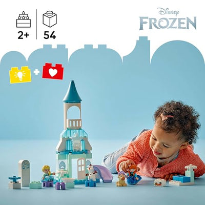 LEGO DUPLO │ Disney Annas und Elsas Party im Eispalast - Frozen Spielzeug mit ELSA Figur, Lichtstein & Zubehör - Kleinkinder Motorikspielzeug ab 2 Jahren - Minifiguren für Mädchen und Jungen - 10455