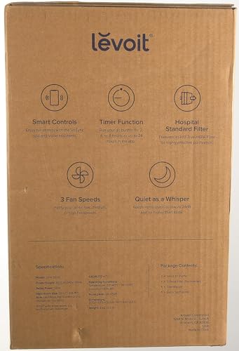 LEVOIT Luftreiniger HEPA Filter für Allergiker, Luftfilter gegen Schimmel Staub Pollen Gerüche, CADR 170m³/h bis zu 35㎡ Raucherzimmer, Air Purifier Schlafmodus Nachtlicht Timer, App Steuerung