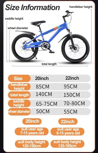 LSQXSS Mountainbike für Jugendliche, Singlespeed-Fahrrad mit stoßgedämpfter Vordergabel, Doppelscheibenbremsen, Stadtrad, höhenverstellbarer Sattel, Komfortables Cruiser-Bike