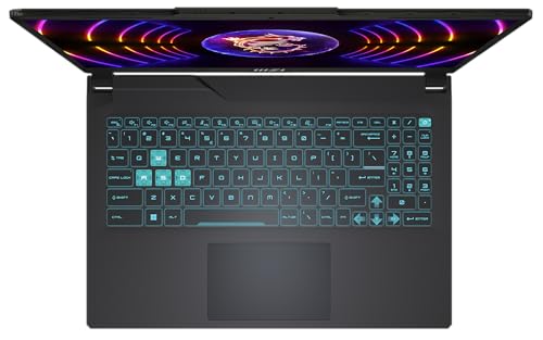 MSI Cyborg 15 Gaming Laptop, 15,6" Full HD 144Hz, Intel Core i5-13420H, NVIDIA GeForce RTX 4050, 16GB DDR5, 512GB SSD, Windows 11 Home, QWERTZ Tastatur, A13VE-863, Schwarz/transparent