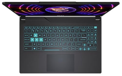 MSI Cyborg 15 Gaming Laptop, 15,6" Full HD 144Hz, Intel Core i5-13420H, NVIDIA GeForce RTX 4050, 16GB DDR5, 512GB SSD, Windows 11 Home, QWERTZ Tastatur, A13VE-863, Schwarz/transparent