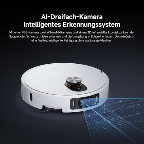 XIAOMI Robot Vacuum 5 Pro Saugroboter mit Wischfunktion, 20.000Pa, Ausfahrbarer Mopp & Seitenbürste, Selbstreinigende All-in-One Basisstation, KI-Navigation, App & Sprachsteuerung