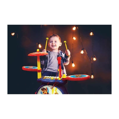 Lexibook, Paw Patrol, Elektronisches Set für Kinder, musikalisches Spielzeugspiel, realistischer Trommel-Sound, 8-Tasten-Tastatur, MP3-Stecker, Sitz inklusive, blau/rot, K610PA