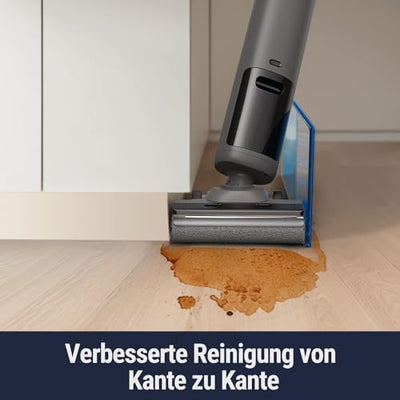 OSOTEK H200 Pro Wischsauger, 180° Flacher Saugwischer mit 58℃ Bürste Heißlufttrocknung, kabelloser Nass Trockensauger, 2 Seite Kantenreinigung, LED-Anzeige, Selbstreinigung mit 2-Richtungrotation