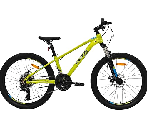 Keskin HT MTB1 24" Kinder Mountainbike – 21-Gang, 2.35" Luftreifen, Scheibenbremsen, Aluminiumrahmen, Neongrün